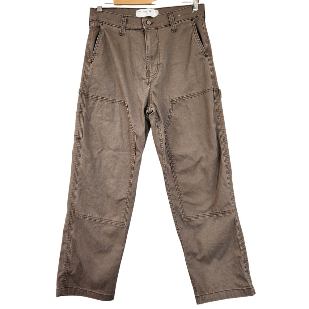 Hollister Men's Size‎ 30 Baggy Loose Carpenter Painters Jeans Double Knee Brown